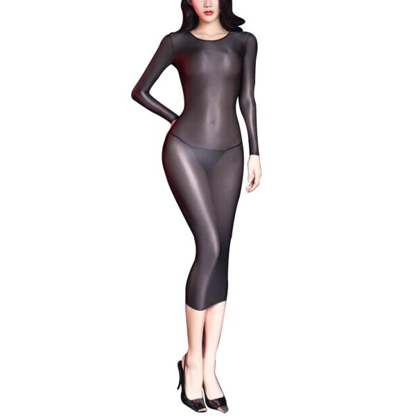 Kinky Cloth Black / One Size Glossy See-through Bodycon Dress