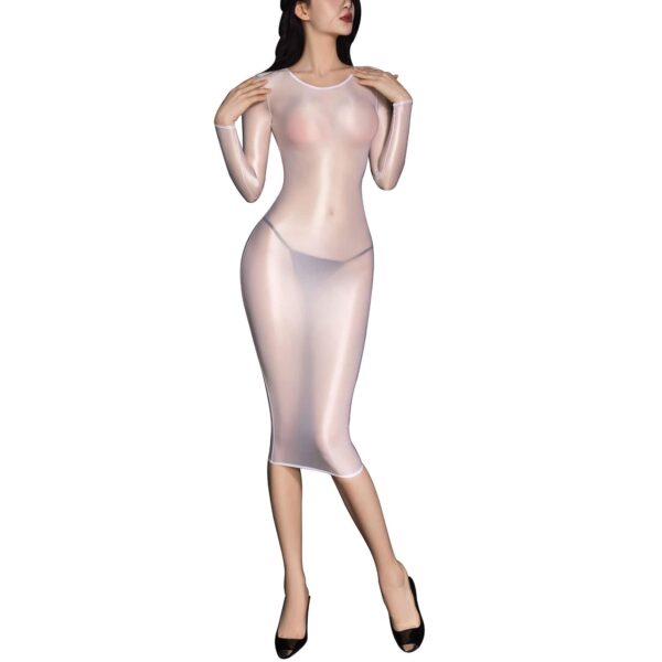 Kinky Cloth Glossy See-through Bodycon Dress