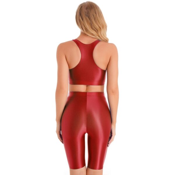 Kinky Cloth Glossy Two-Piece Yoga Outfit