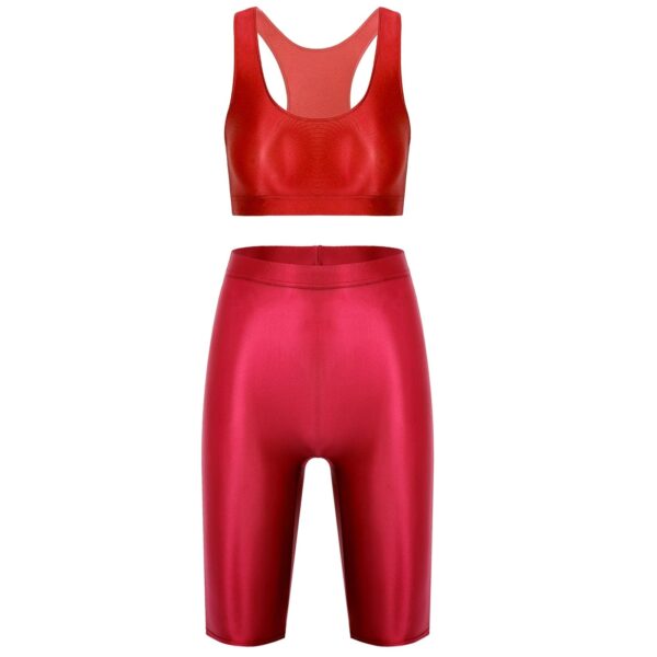 Kinky Cloth Glossy Two-Piece Yoga Outfit