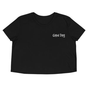 Kinky Cloth Black / S Good Dog White Embroidered Crop Top