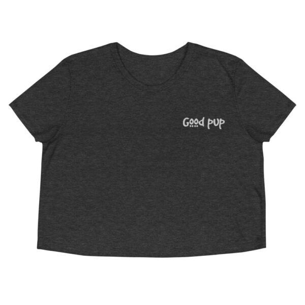 Kinky Cloth Dark Grey Heather / S Good Pup Embroidered Crop Top