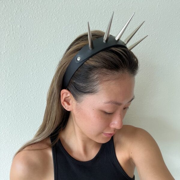 Kinky Cloth Goth Black Spiked HairBand