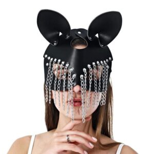 Kinky Cloth 200003979 Goth Leather Chain Catwoman Mask