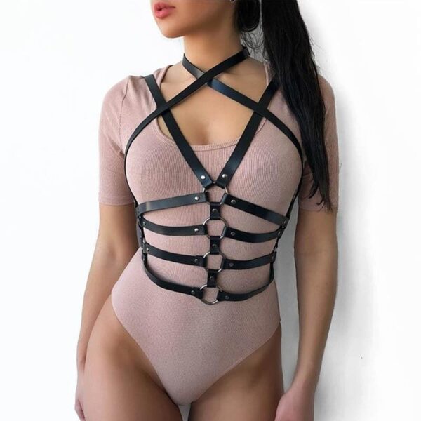 Kinky Cloth 200000298 Gothic Bust Cincher Harness Belt