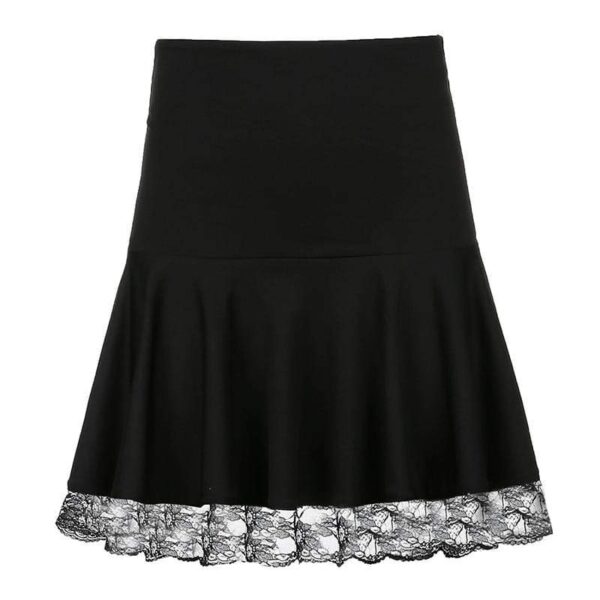 Kinky Cloth 349 Black / S Gothic Lace Skater Skirt