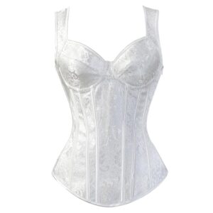 Kinky Cloth 31205 White / 3XL Gothic Shoulder Straps Tank Corset