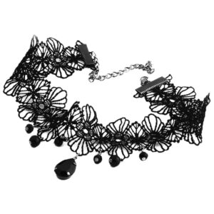 Kinky Cloth 1pc A3 Gothic Tattoo Lace Crystal Choker