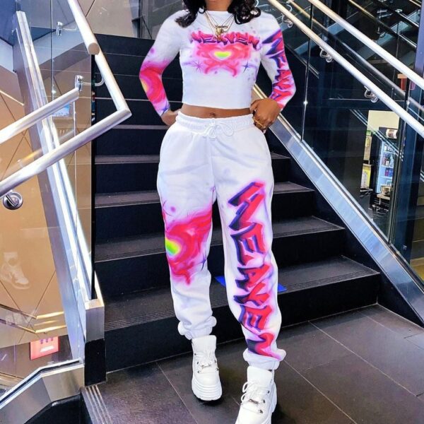 Kinky Cloth Fuchsia / S Graffiti Jogger Sweat Suit Set