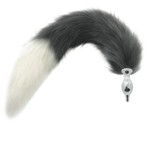 Kinky Cloth 200345142 Novice 122 Gray and White Half Moon Tail Plug