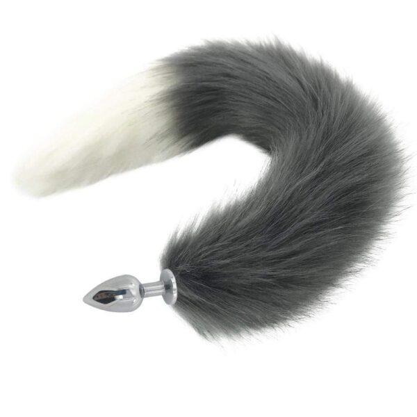 Kinky Cloth 200345142 Small 110 Gray and White Half Moon Tail Plug