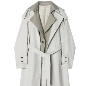 Kinky Cloth Gray Color-block Loose Trench