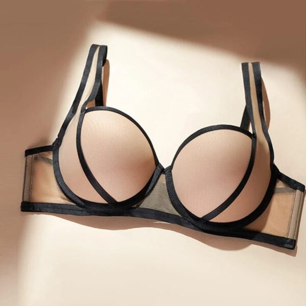 Kinky Cloth Half Cup Bandage Contrast Color Bra