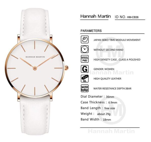 Kinky Cloth 200363144 Hannah Martin Classic Dial Leather Watch