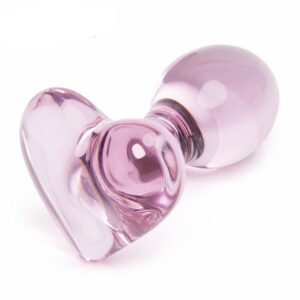 Kinky Cloth Heart Crystal Glass Anal Plug