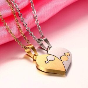 Kinky Cloth 200000162 Heart Pendant Couple Necklace