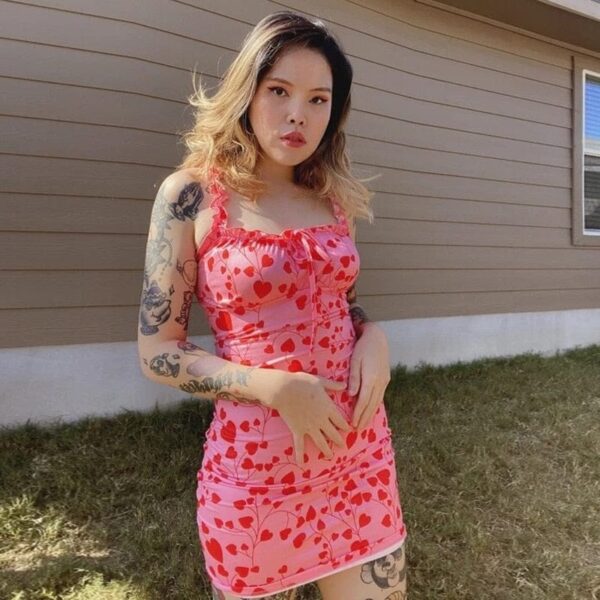 Kinky Cloth Heart Print Sundress