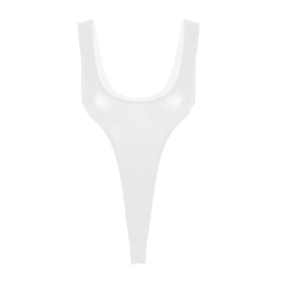 Kinky Cloth 200001800 White / One Size High Cut Deep Scoop Neck Leotard