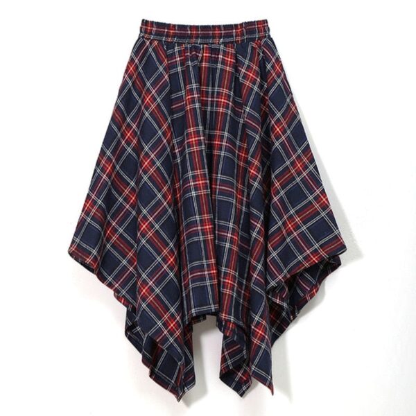 Kinky Cloth High Waist Belt Plaid Skirt