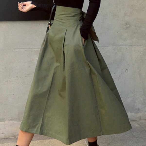 Kinky Cloth High Waist Bow Long Skirt