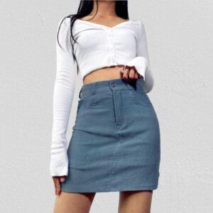 Kinky Cloth 349 High Waist Pencil Cut Corduroy Skirt