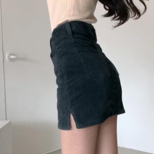 Kinky Cloth 349 High Waist Pencil Cut Corduroy Skirt