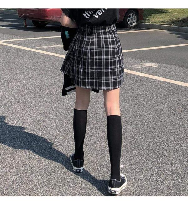 Kinky Cloth 349 High Waist Plaid College Mini Skirts