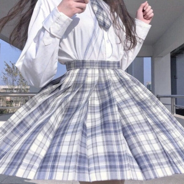 Kinky Cloth High Waist Plaid Pleated Skirts