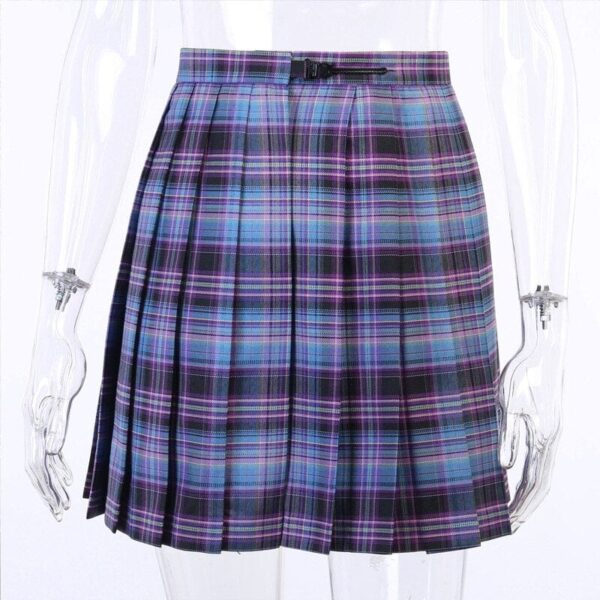 Kinky Cloth High Waist Plaid Pleated Skirts