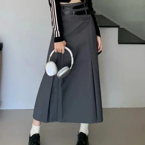 Kinky Cloth High Waist Pleated Long Skirt