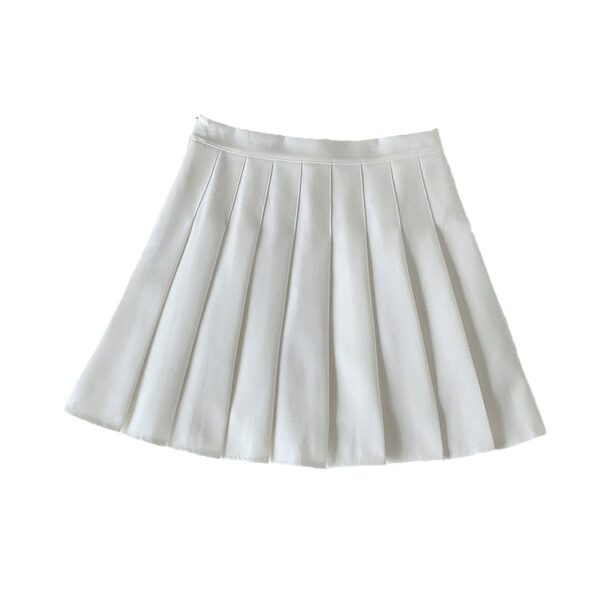 Kinky Cloth White / Asian size S High-waist Short Pleated Skirt