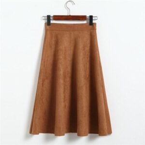 Kinky Cloth 349 High Waist Suede Midi Skirt