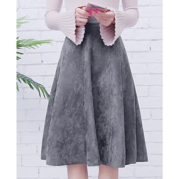 Kinky Cloth 349 High Waist Suede Midi Skirt