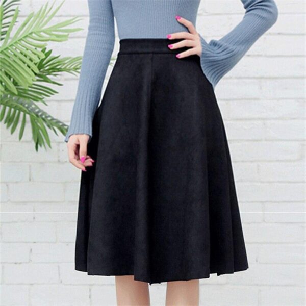 Kinky Cloth 349 High Waist Suede Midi Skirt