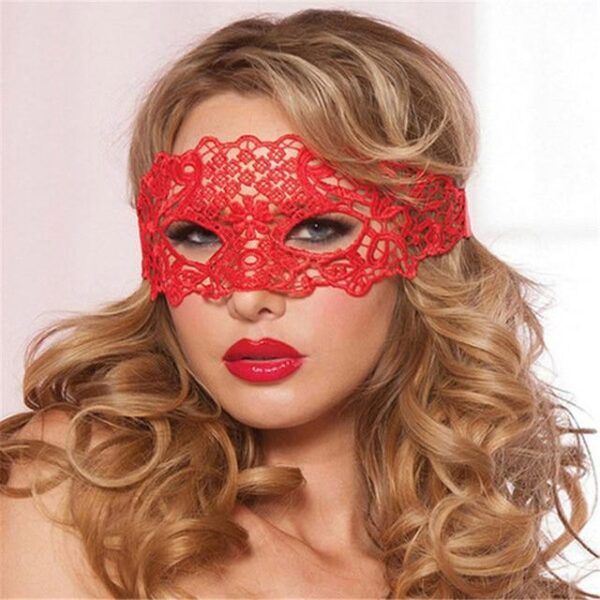 Kinky Cloth 200001895 Red Hollow Lace Mask