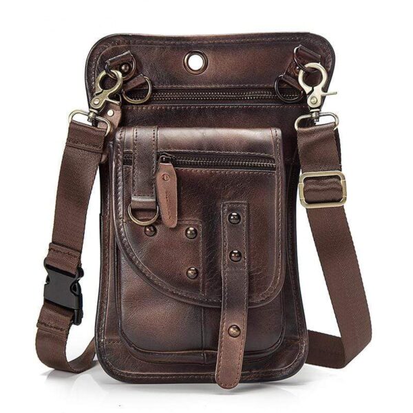 Kinky Cloth 380650 Dark Brown 2 Hook Belt Waist Messenger Bag