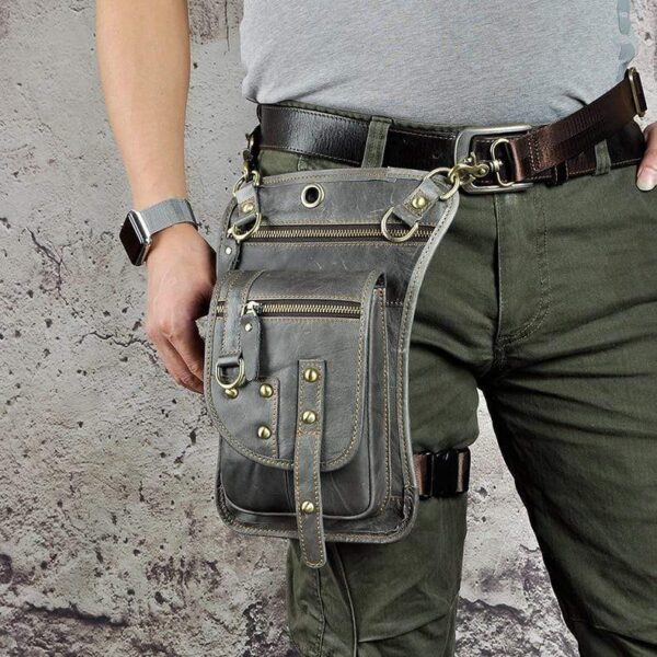 Kinky Cloth 380650 Gray 2 Hook Belt Waist Messenger Bag