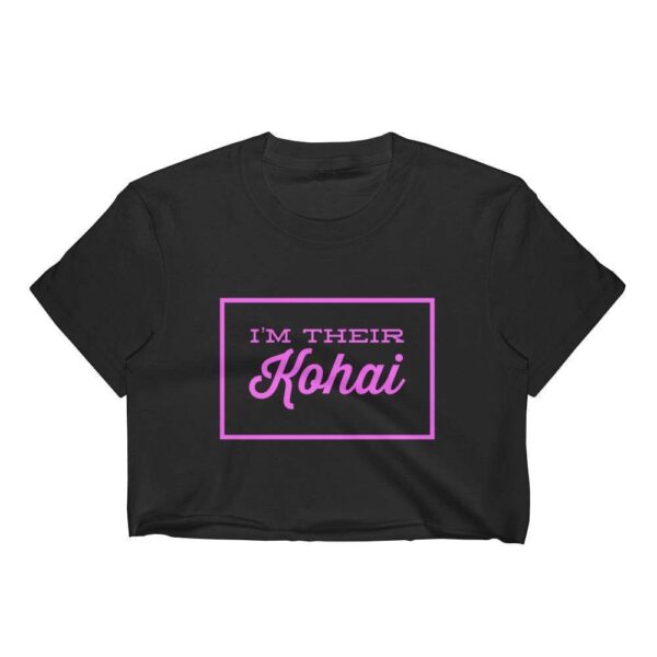 Kinky Cloth Top Crop Top - S / White/ Pink Font I'm Their Kohai Top