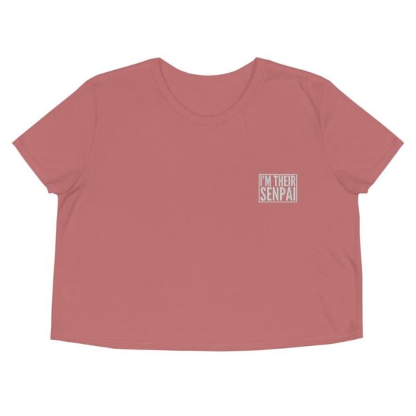 Kinky Cloth Mauve / S I'm Their Senpai White Embroidered Crop Top