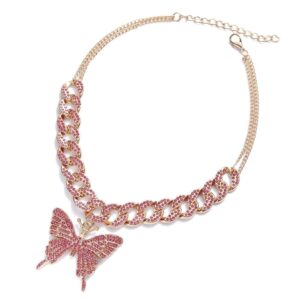 Kinky Cloth 200000162 Iced Out Butterfly On Chain Necklace