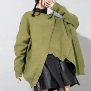 Kinky Cloth Irregular Big Size Knitting Sweater