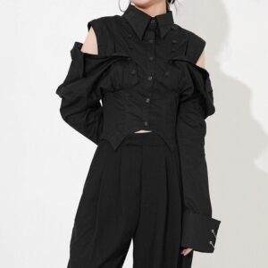 Kinky Cloth Irregular Long Sleeve Lapel