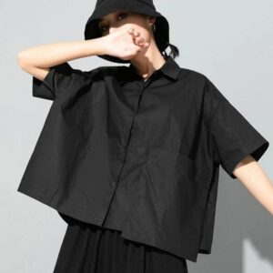 Kinky Cloth Irregular Pocket Big-Size Blouse