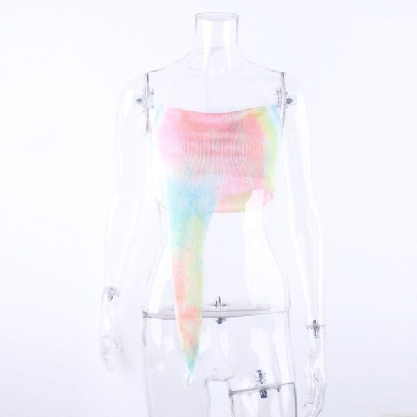 Kinky Cloth Tie-Dye / S Irregular Ribbed Crop Top