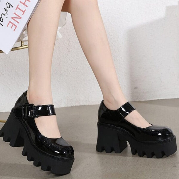 Kinky Cloth Japanese Style Platform Shoes School