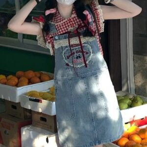 Kinky Cloth Kawaii Denim Suspender Dress