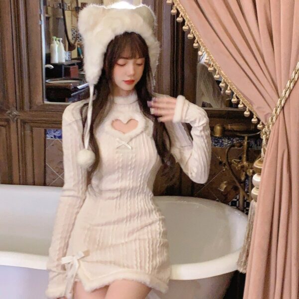 Kinky Cloth Kawaii Hollow Out Heart Dress