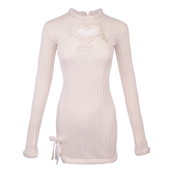 Kinky Cloth White / S Kawaii Hollow Out Heart Dress