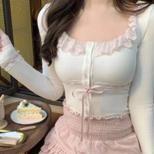 Kinky Cloth Kawaii Lace Blouse + Mini Skirt