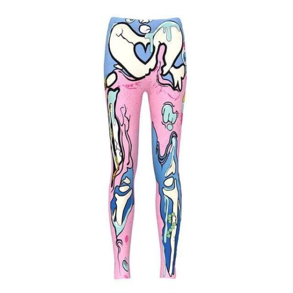 Kinky Cloth Pink / S Kawaii Pastel Goth Ghouls 3D Leggings